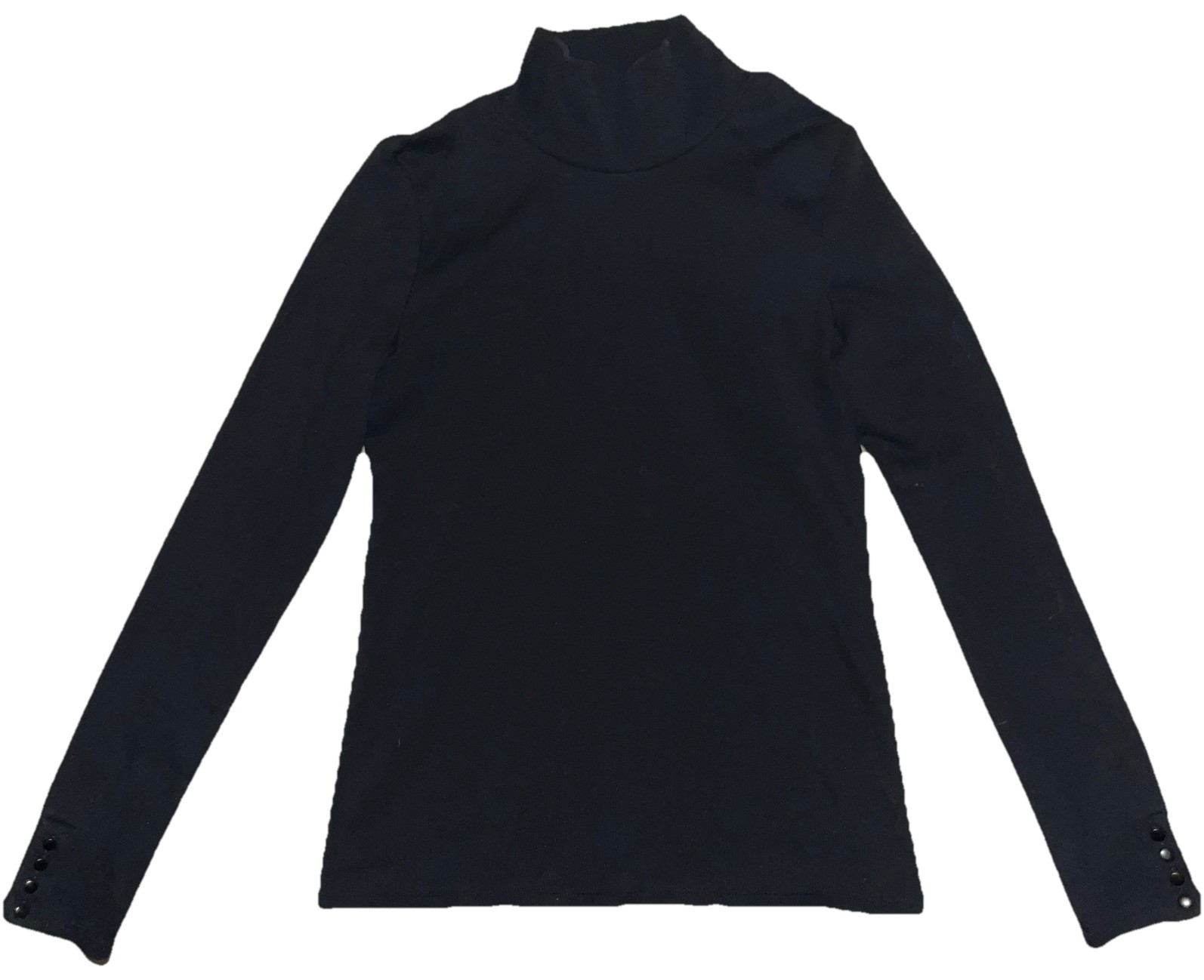 Sezane Felix Jumper Black Mock Neck Long Sleeve medium