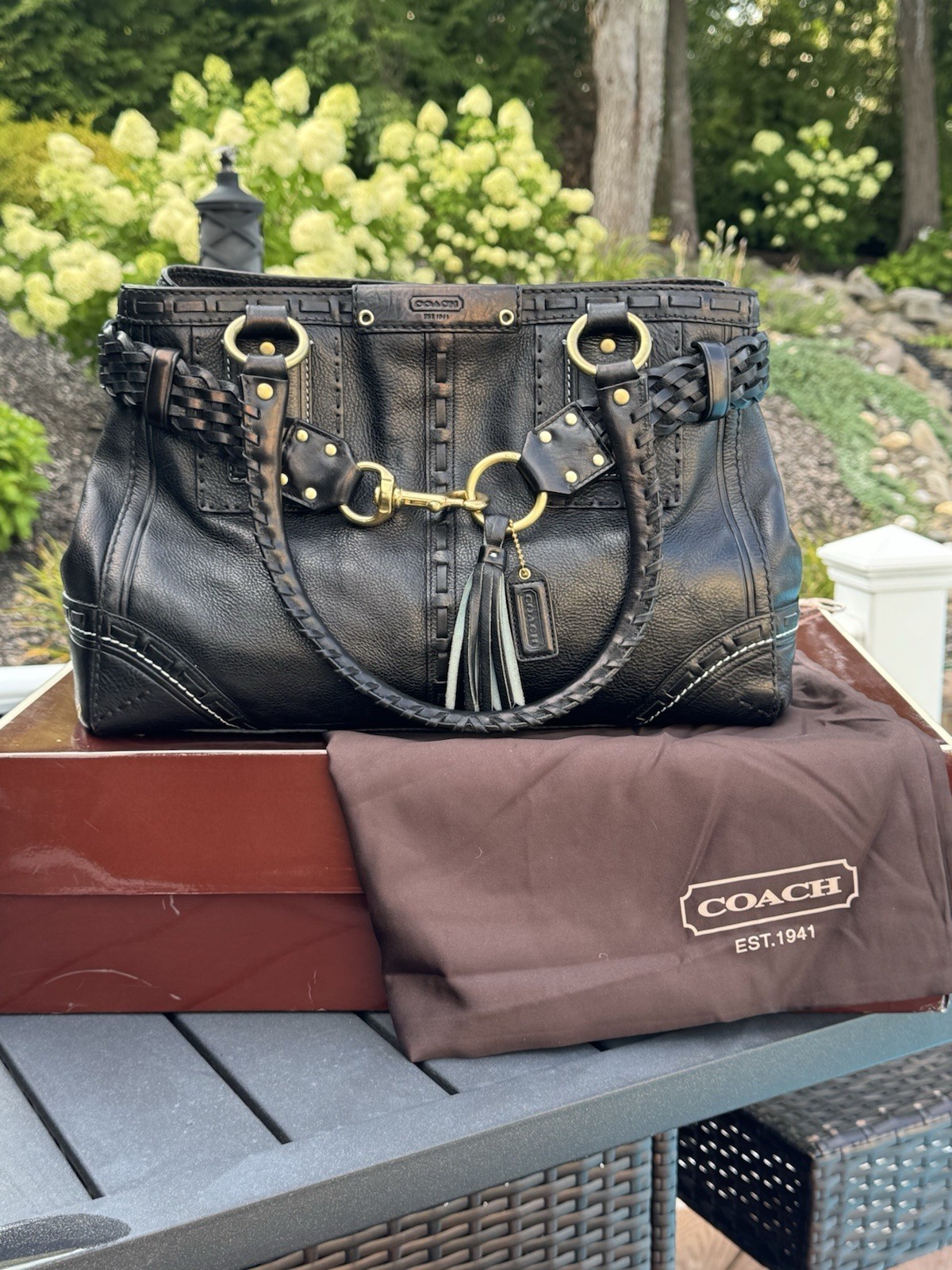 COACH Hampton Vintage Large Black Carryall w/ original Box Rare Limited Edition