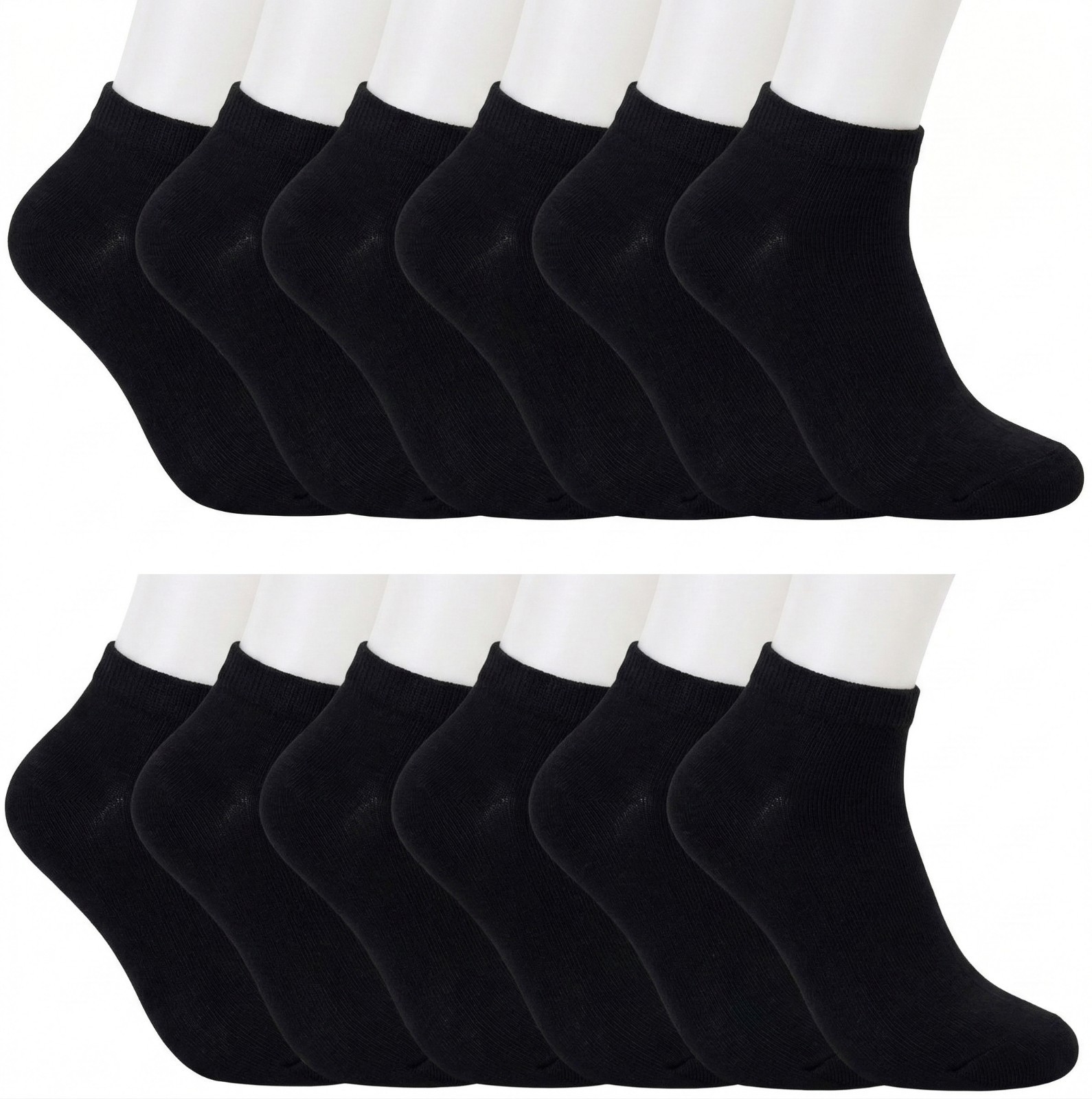 12 Pairs Women Ankle Socks Athletic Low Cut Cotton Lightweight Various Colors