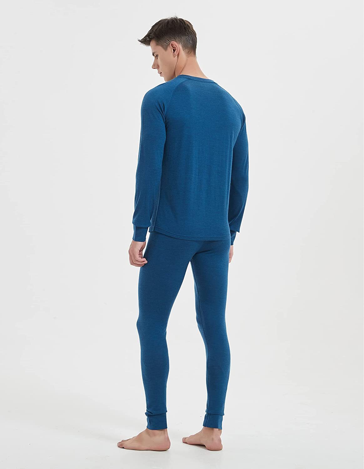 Men 100% Merino Wool Base layer Set Winter Underwear Bottom Long Sleeve Top Gift