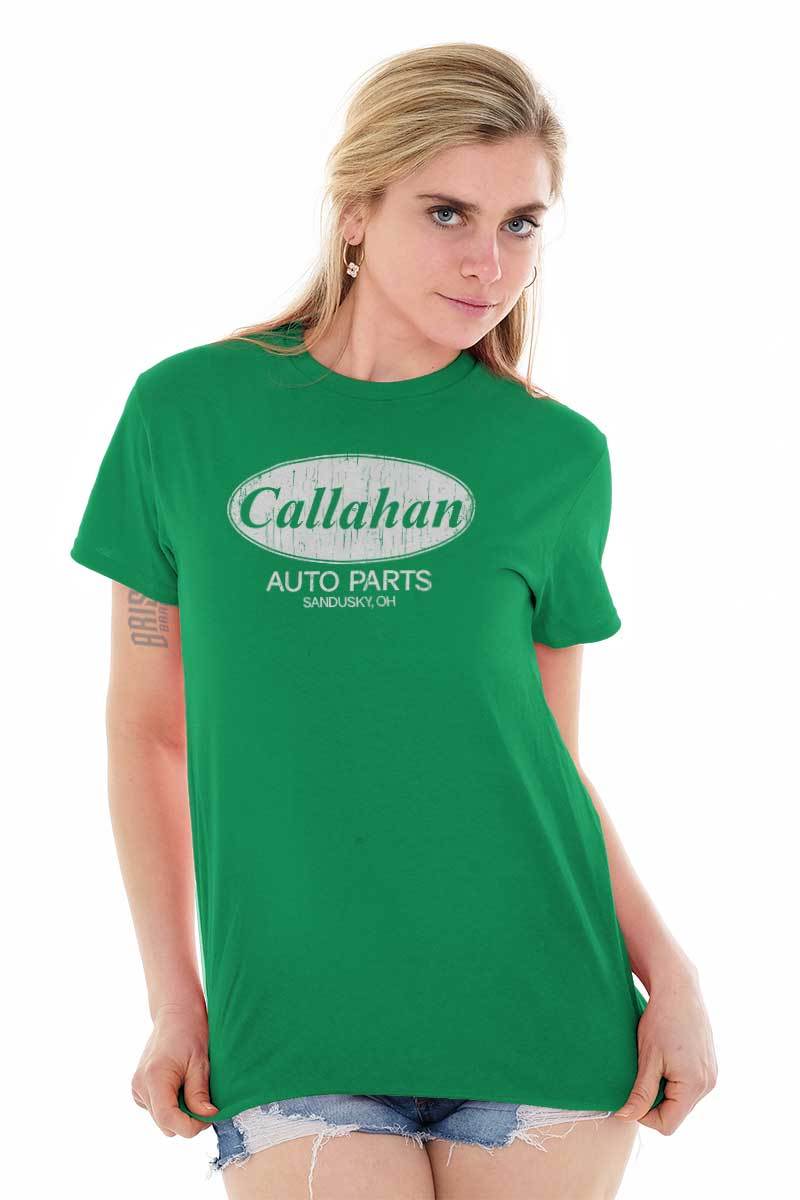 Funny Car Mechanic Gift Callahan Auto Parts Womens or Mens Crewneck T Shirt Tee