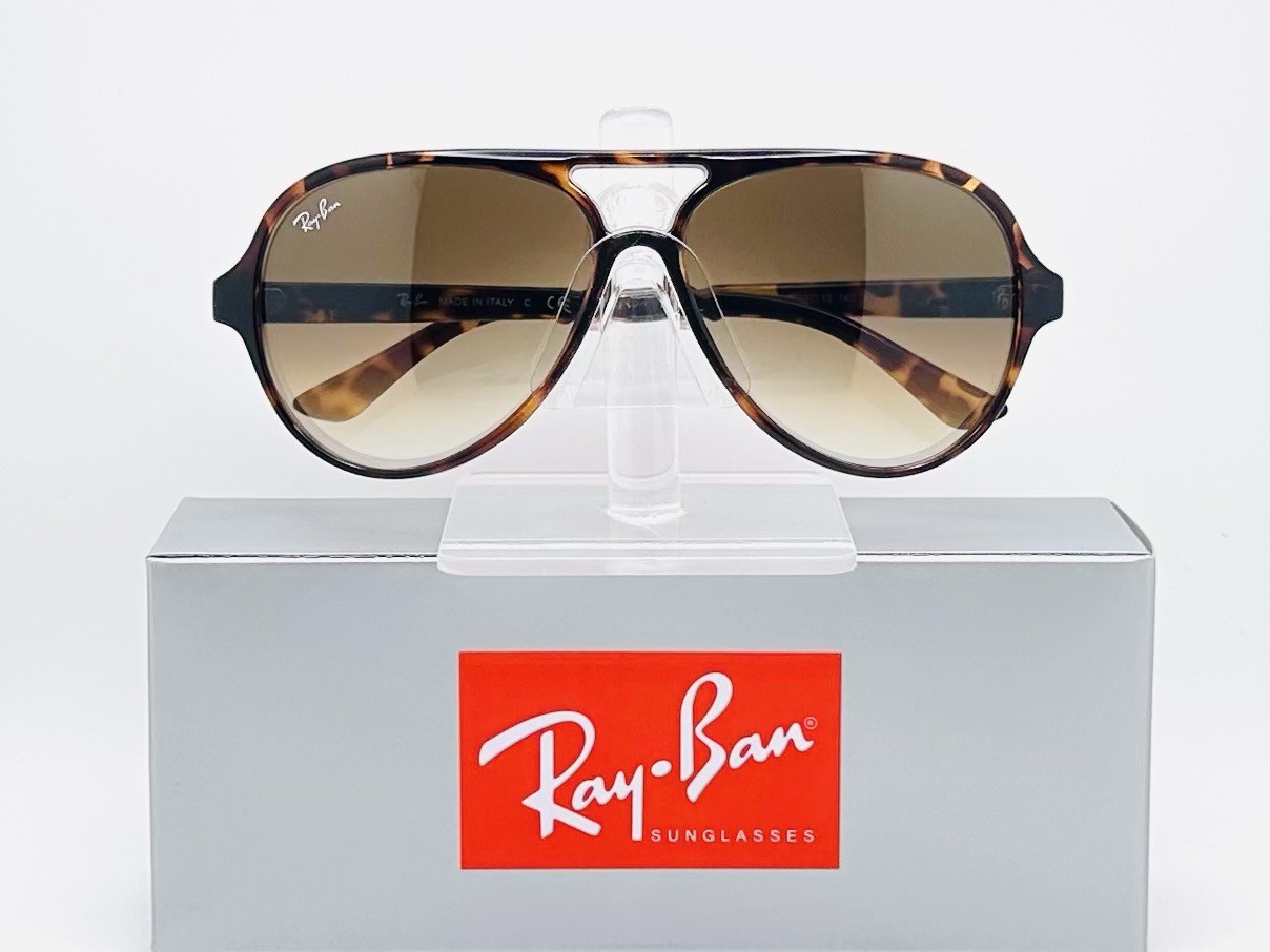 Ray-Ban CATS 5000 RB4125 59mm Aviator Unisex Sunglasses – Brown Gradient Lens