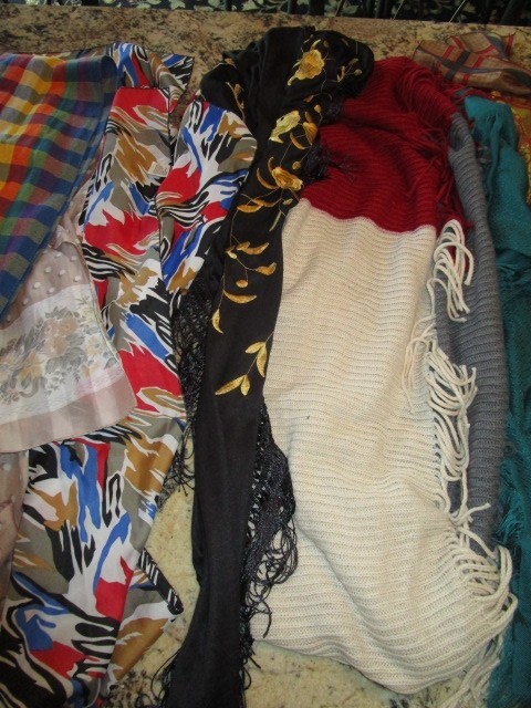 25 PRINT DESIGNS SCARFS….Various colors styles prints lengths and materials