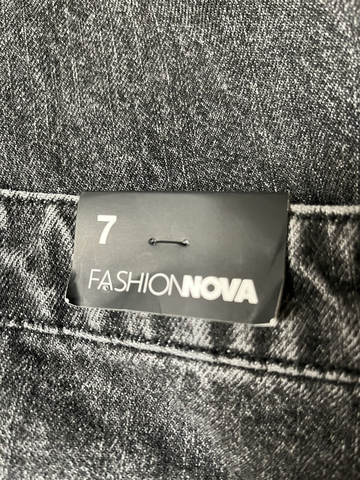 FASHION NOVA Black High Rise Distressed Ripped Frayed Hem Boyfriend Jeans 7 NEW