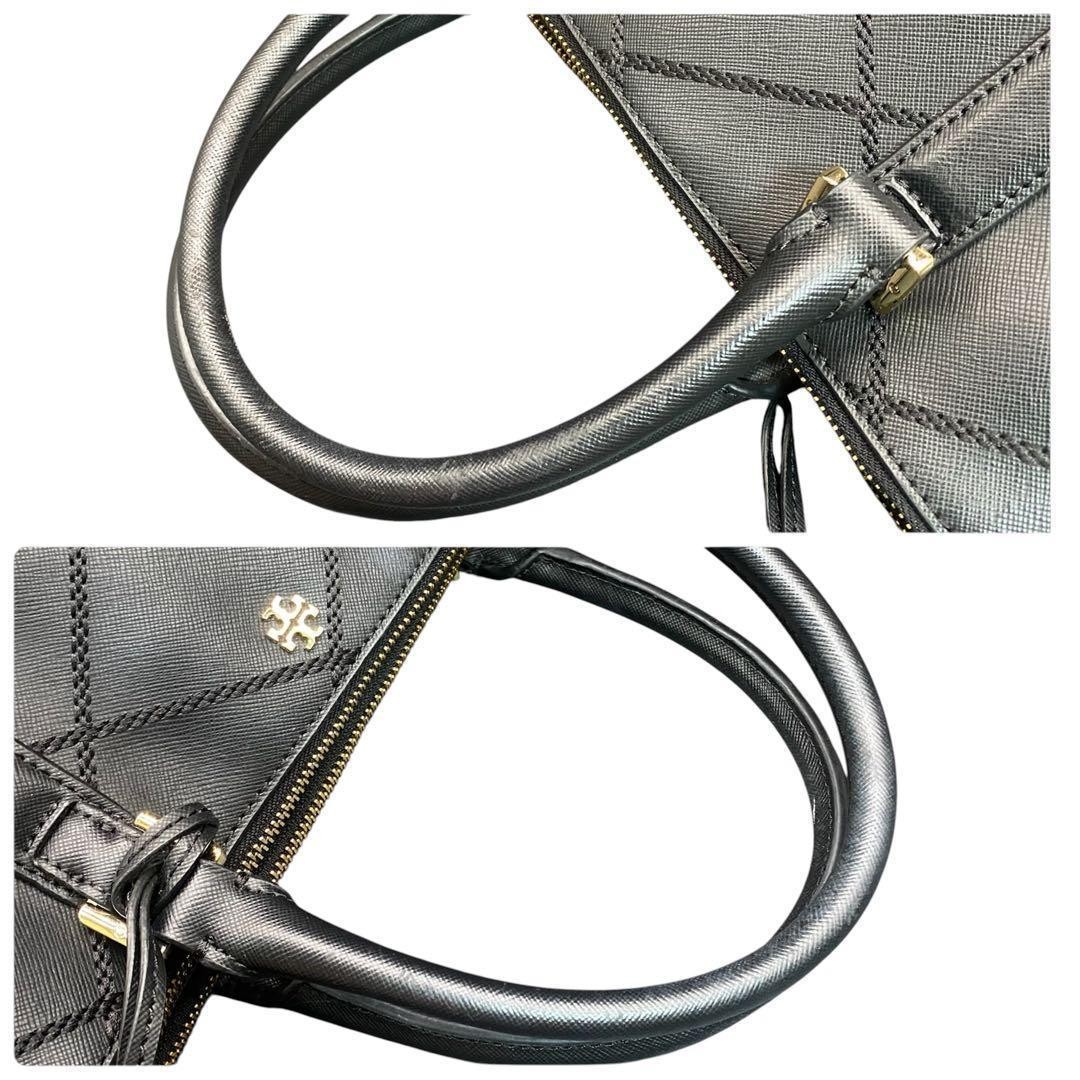 Tory Burch 2way Shoulder Large Capacity Stitch Robinson Leather Black