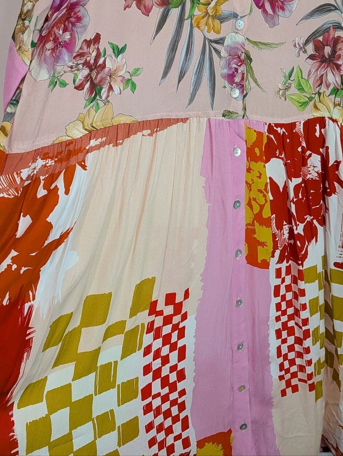 NEW Alembika Floral Maxi Dress Size 2/8-10 Lagenlook Artsy Summer Vacation