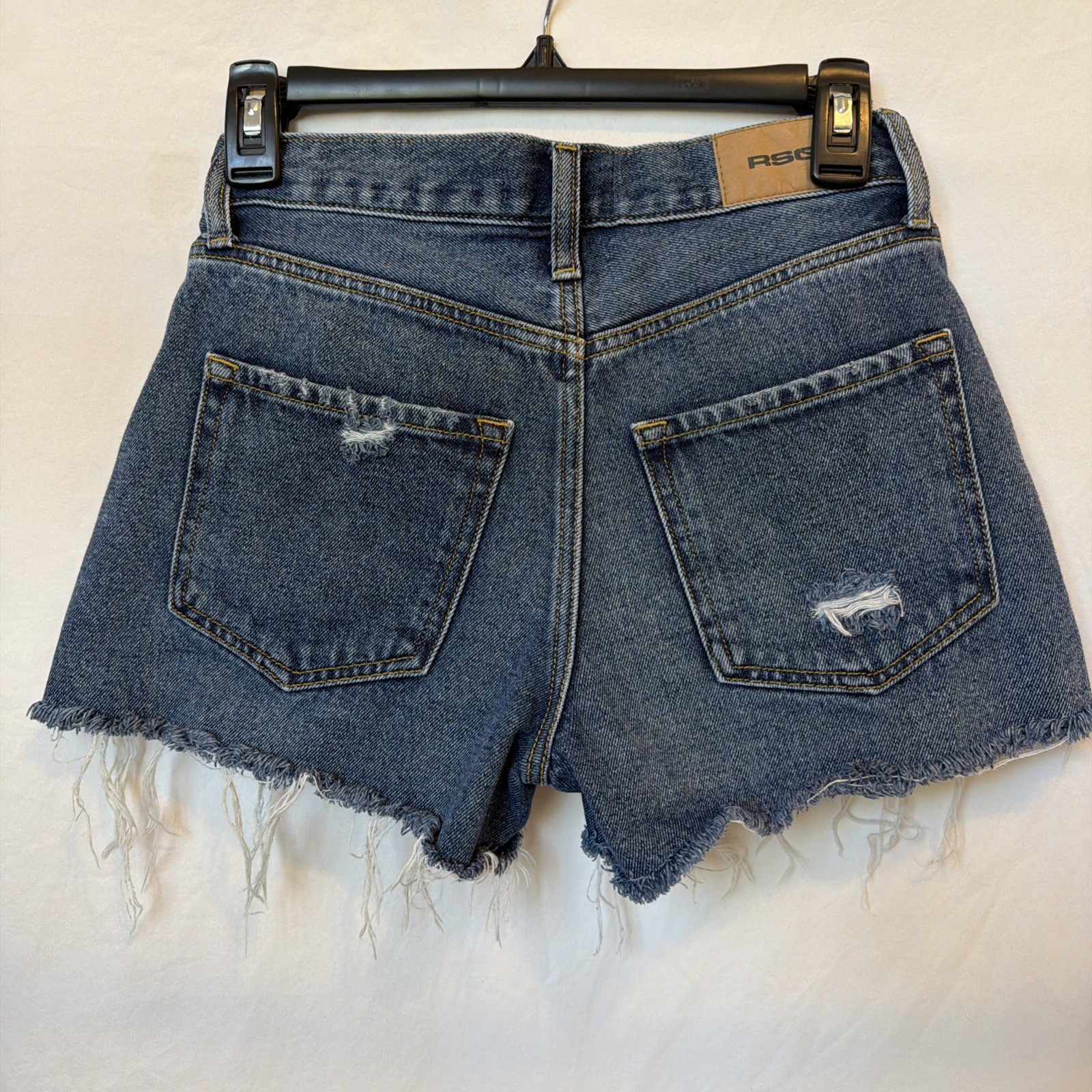 RSQ Women’s Denim Dark Blue Cut-off Jean Shorts, Size 25, Vintage A-Line