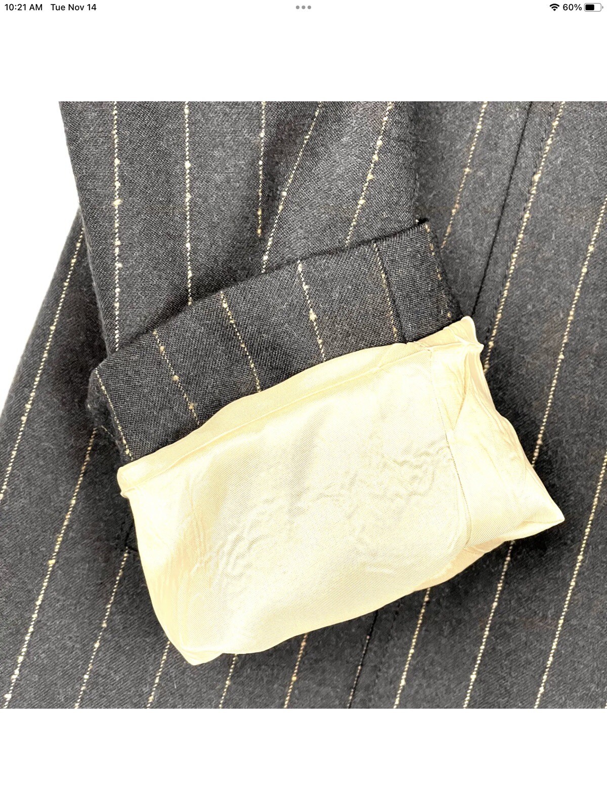 Garfield Marks Brown Grey Pinstripe Blazer Coat Jacket Women’s 12 NWTS Wool