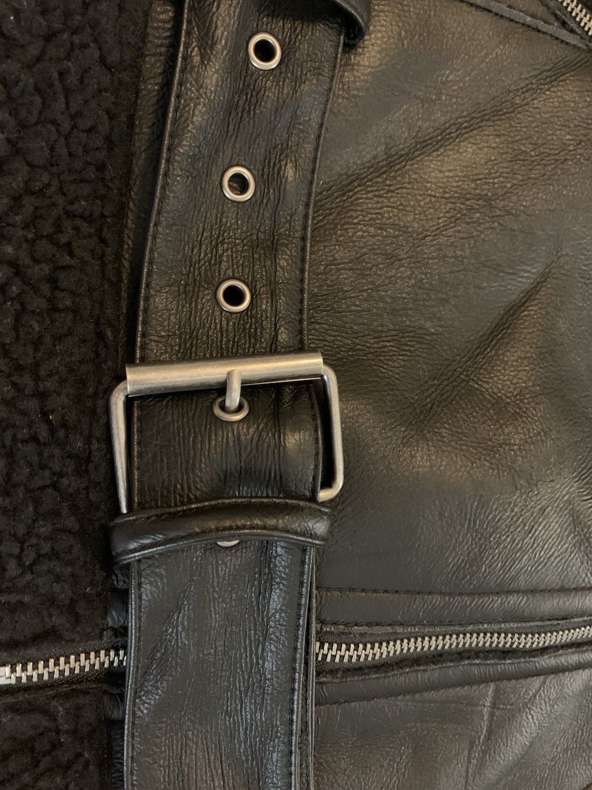 Black Rivet Faux Leather Moto Jacket Size L Lined Rock Punk Grunge Black