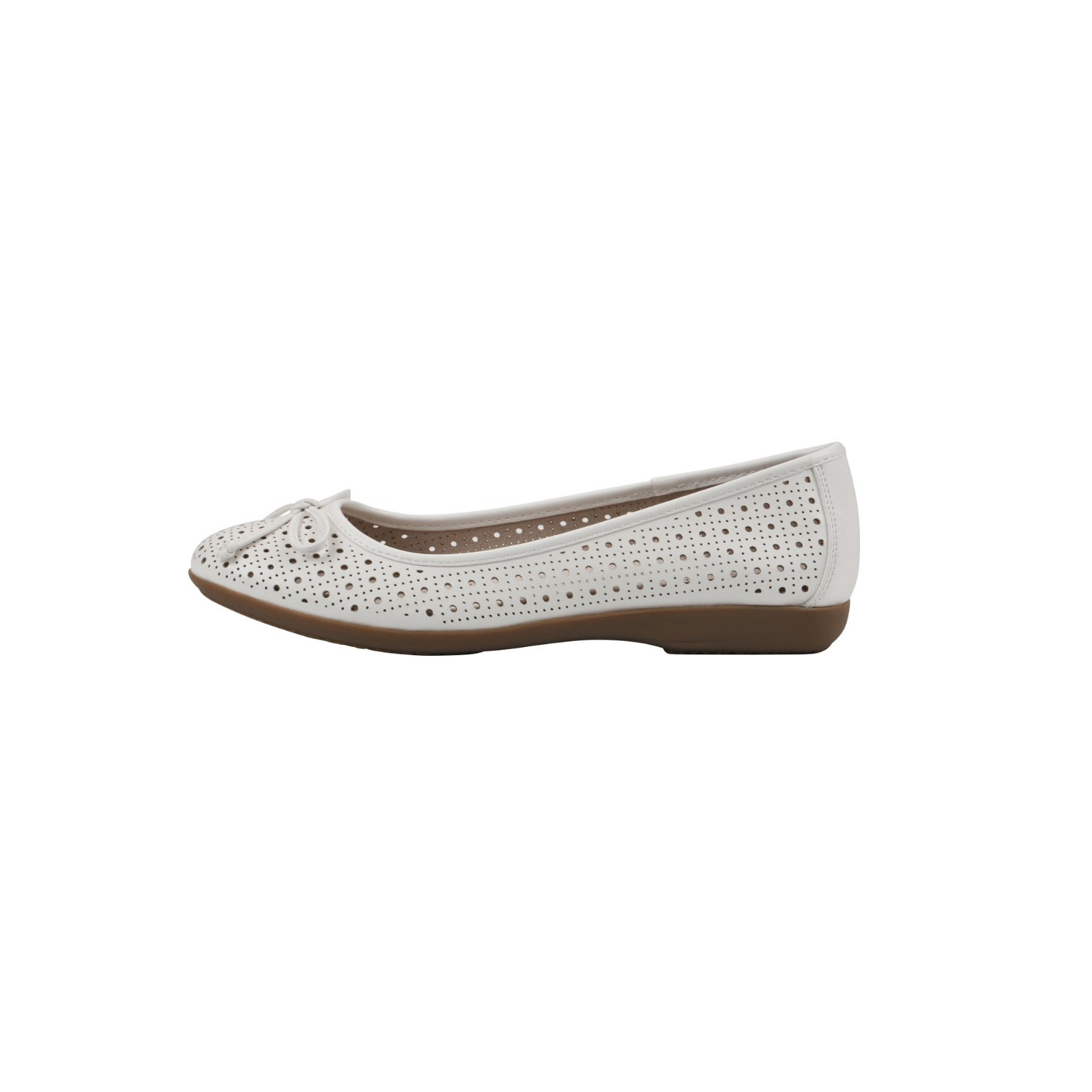 Ballet Flat Shoe, Womens Size 7 or 8 White, Perforated, BRAND NEW