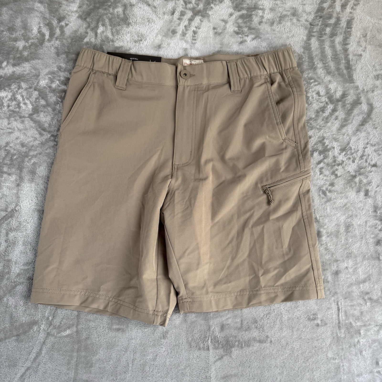 Weatherproof Vintage Men’s Tech Short Regular Fit UPF 50+ Stretch fabric Tan 32