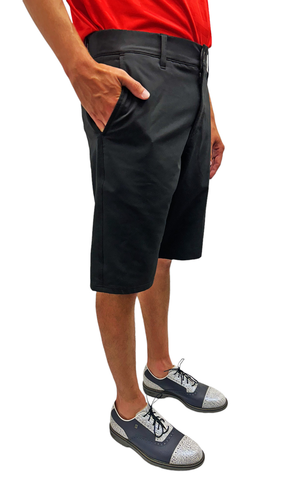 Mens Golf Shorts 11.5″ Inseam Long Tall Athletic Quick Dry Stretch Elastic Waist