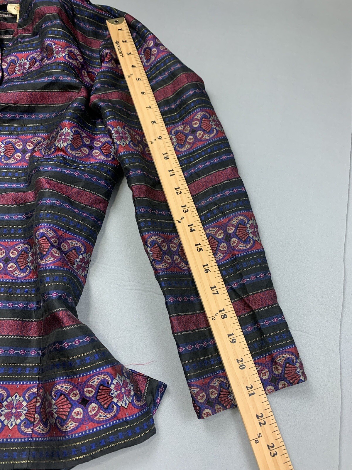 Talbots Womens Jacket 6 Silk Asian Fairy Floral Art to Wear Tribal Festival