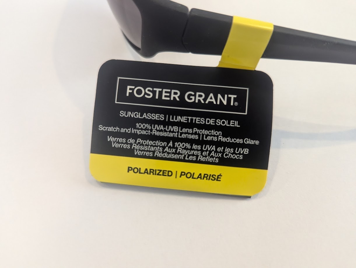 Foster Grant Backstop Matte Black Polarized Sport Sunglasses 100% UVA/UVB