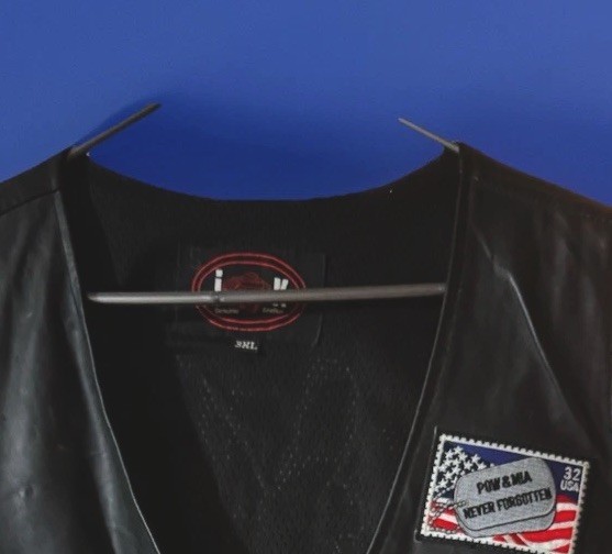 leather biker vest with patches