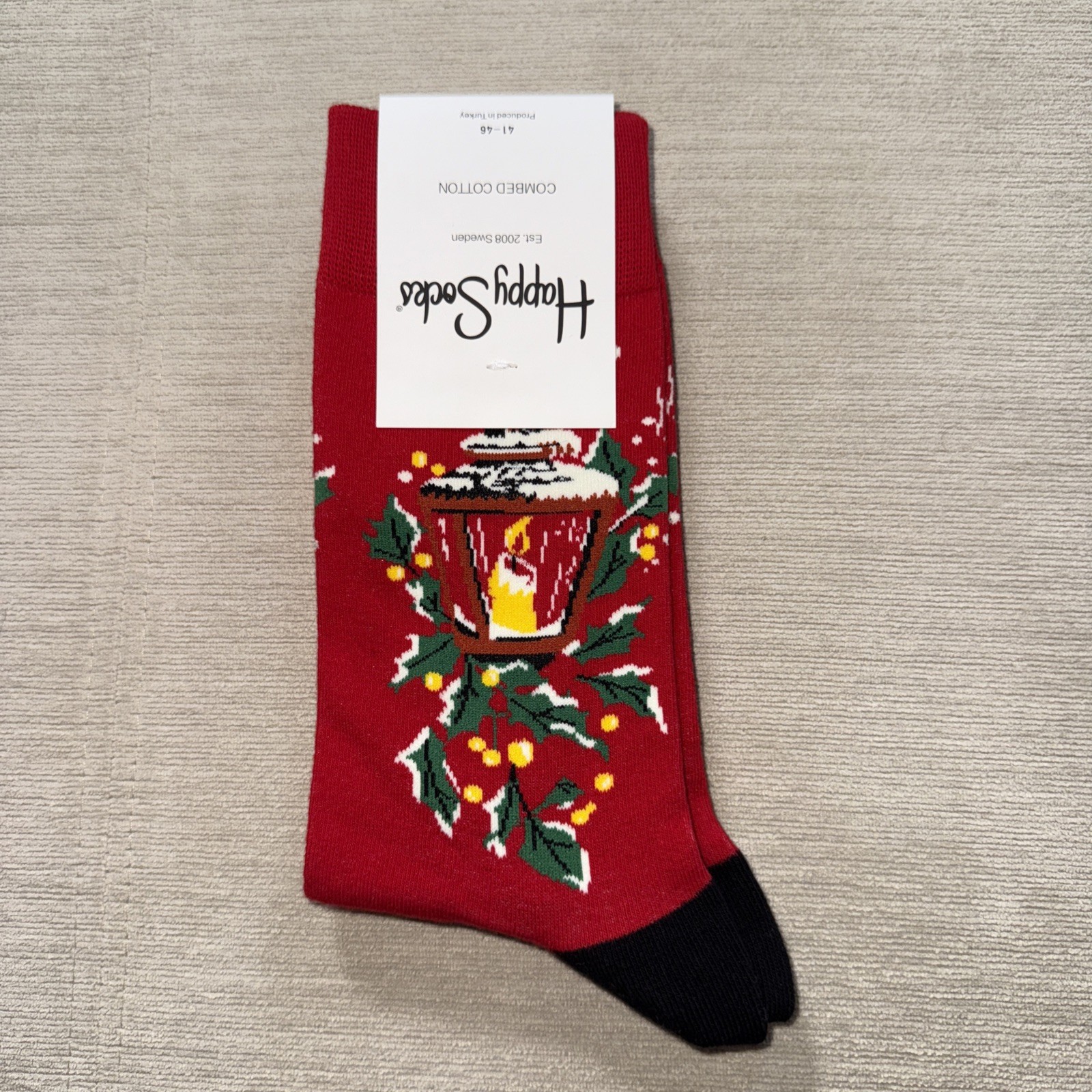 Happy Socks Men’s/Unisex Classic Crew Socks, Merry Christmas Santa Size 8-12