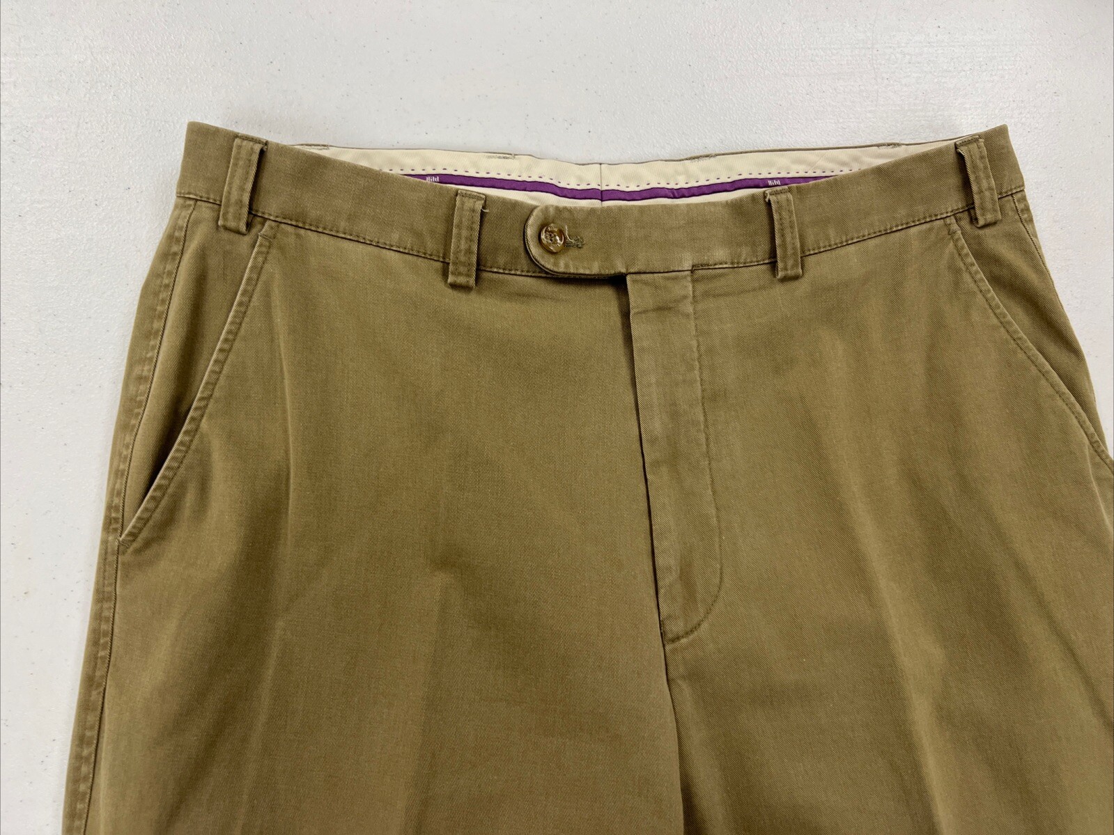 Hiltl Men’s Brown Solid Cotton Blend Khaki Pants 36/38 $295
