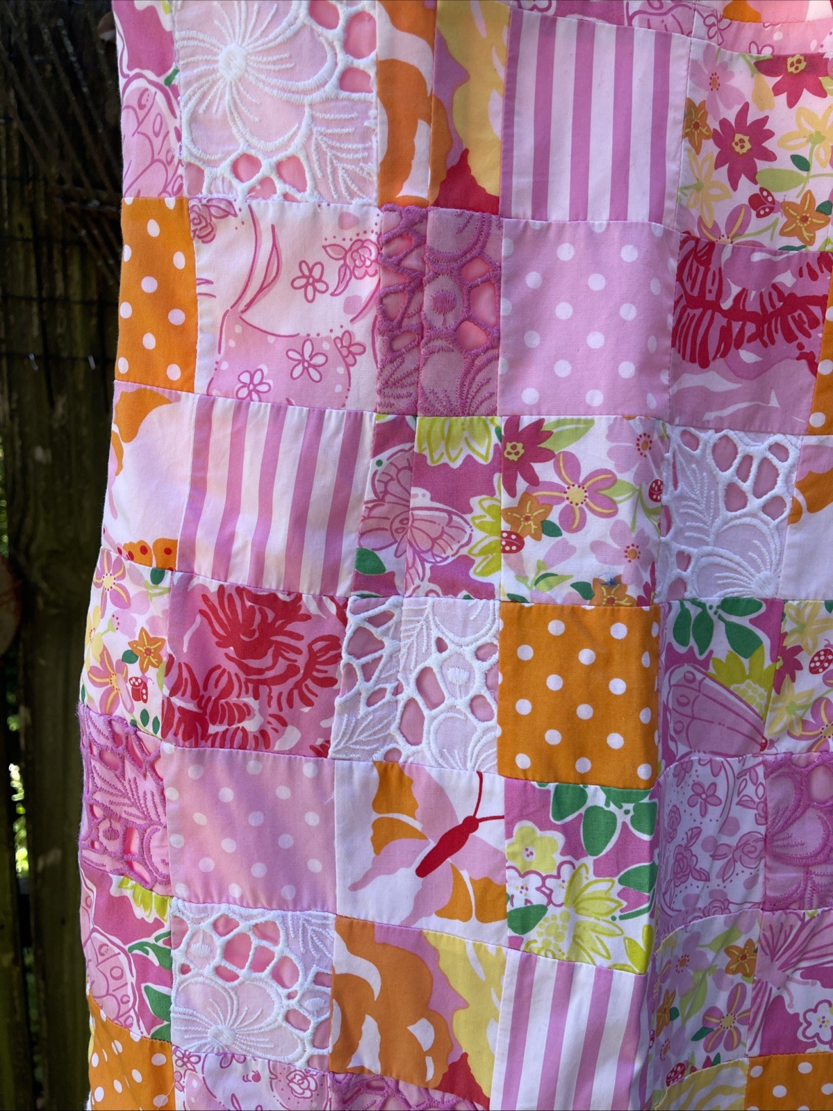 Lilly Pulitzer Bowen Sz 8 Pink Patchwork Mini Strapless Sundress Corset Lined