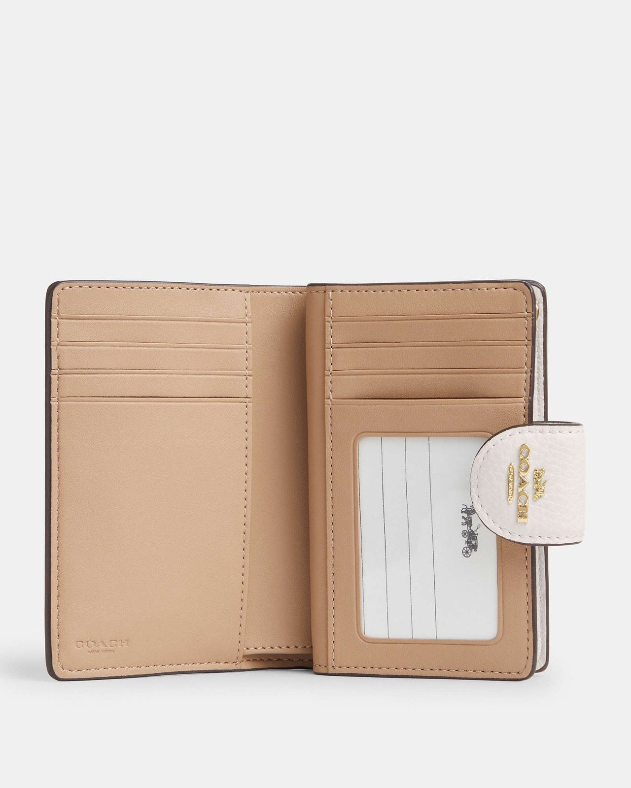 Coach Medium Corner Zip Wallet With Sketch Print In Gold/Chalk Multi CAO94 NWT