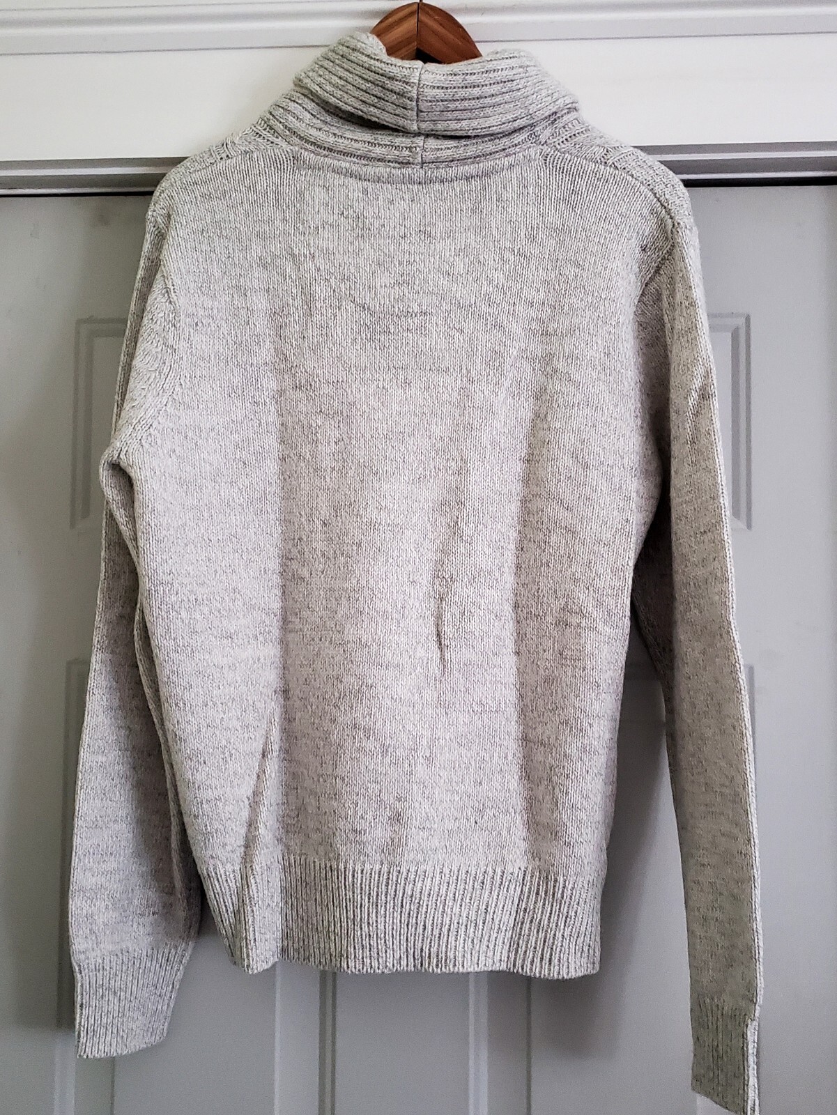 Emerald Isle Knitwear Wool Blend Killarney Shawl Collar Cable Knit Sweater Large