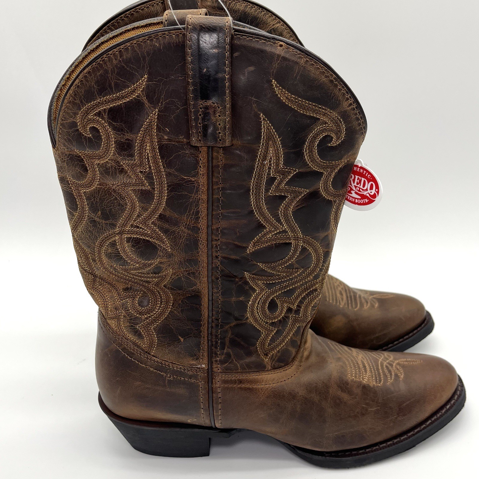 Laredo Western Boots Women’s Size 12 M Brown Distressed Leather Cowboy 51112 NEW