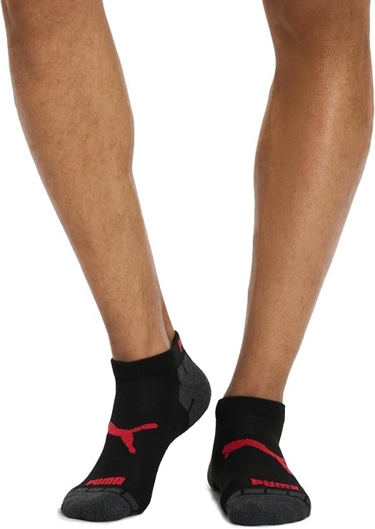 PUMA Men’s Low Cut Socks 8 Pack Cotton Athletic Sport Crew Socks Black