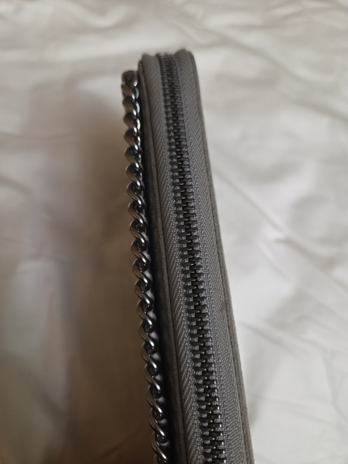 Stella McCartney Falabella Zip Around Wallet Gray