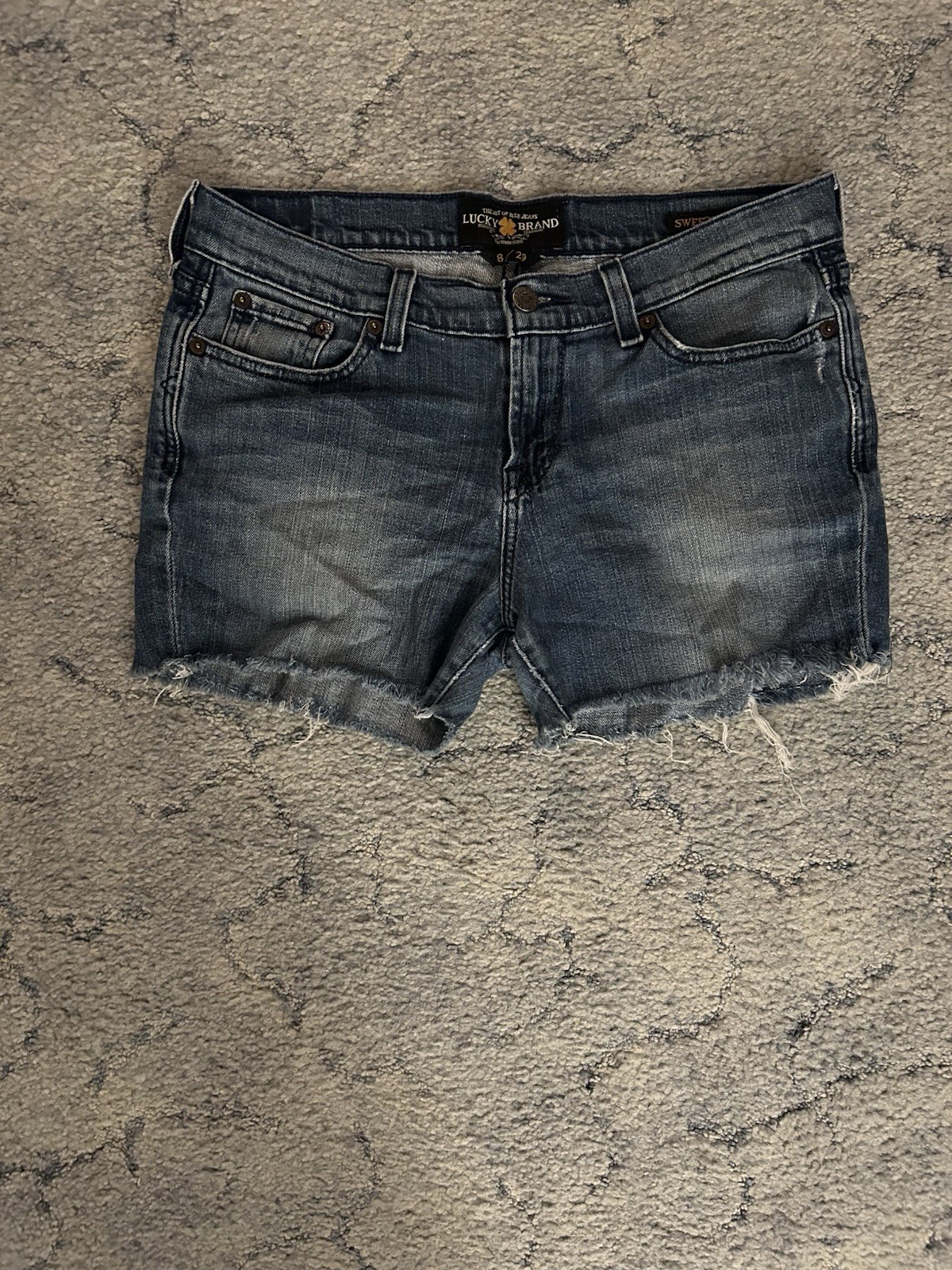 Lucky Brand Sweet Women’s Blue Denim Cut-Off Shorts Size 8 29″ Waist