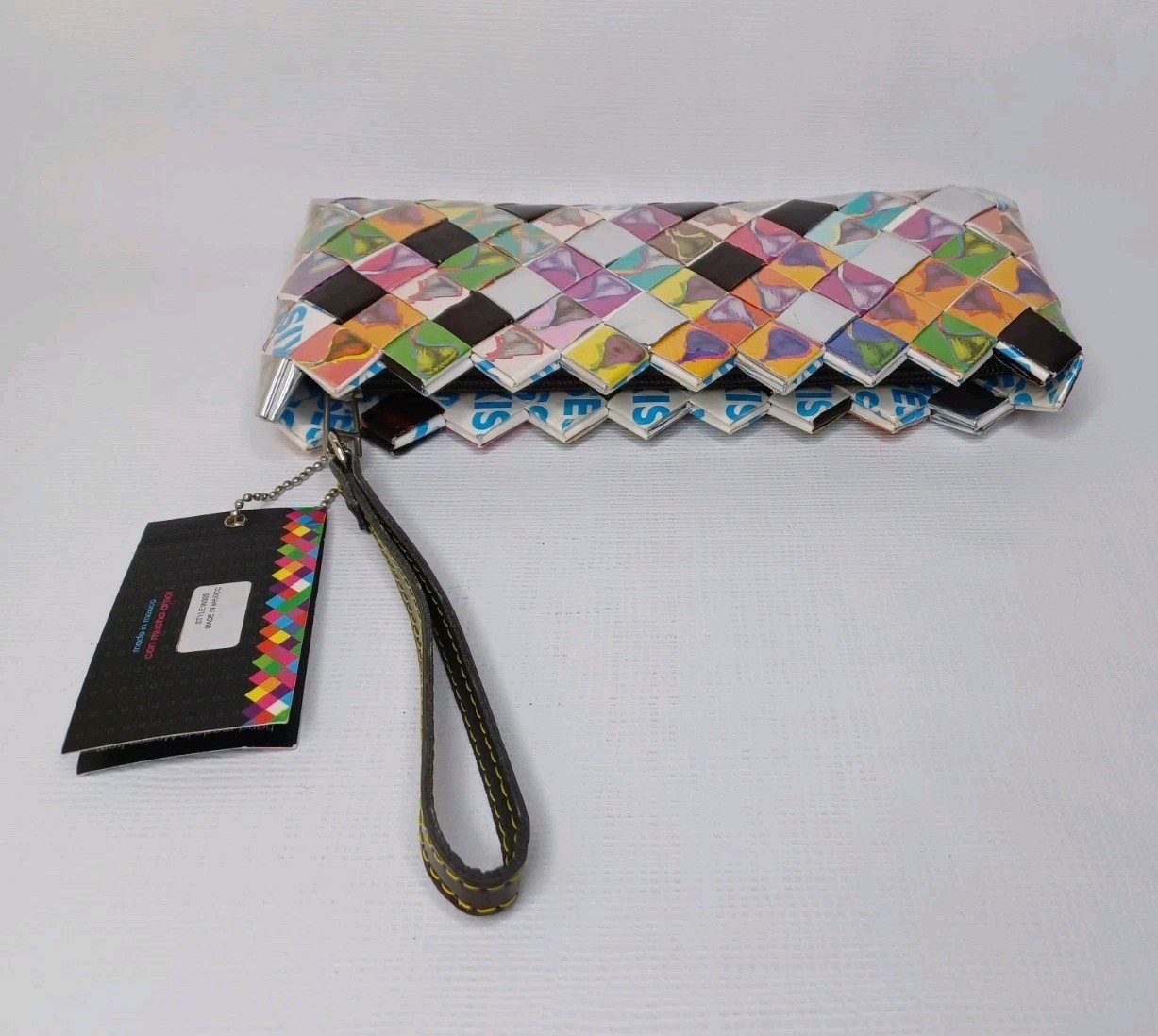 Nahui Ollin Candy Wrapper Clutch Purse With Handle Kisses
