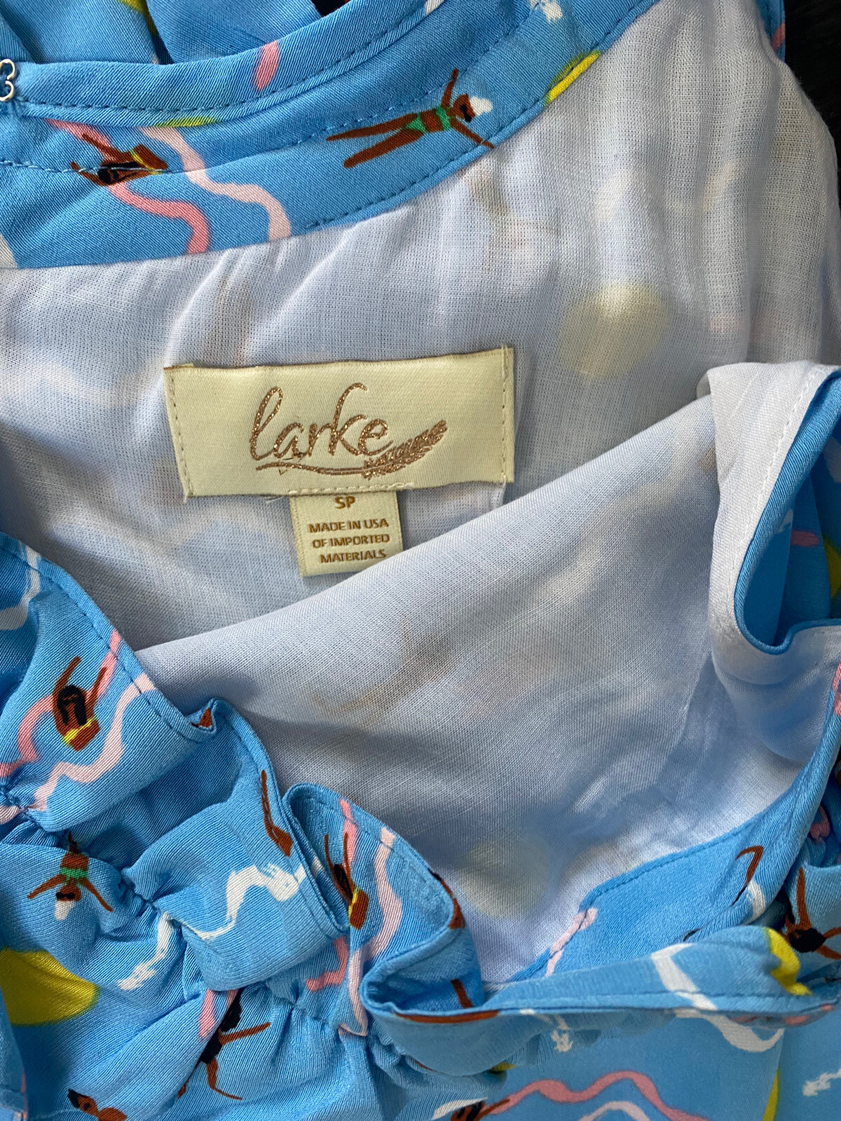 NWT~ Anthropologie Larke Harper Ruffled Dress Nautical Retro ~ SP