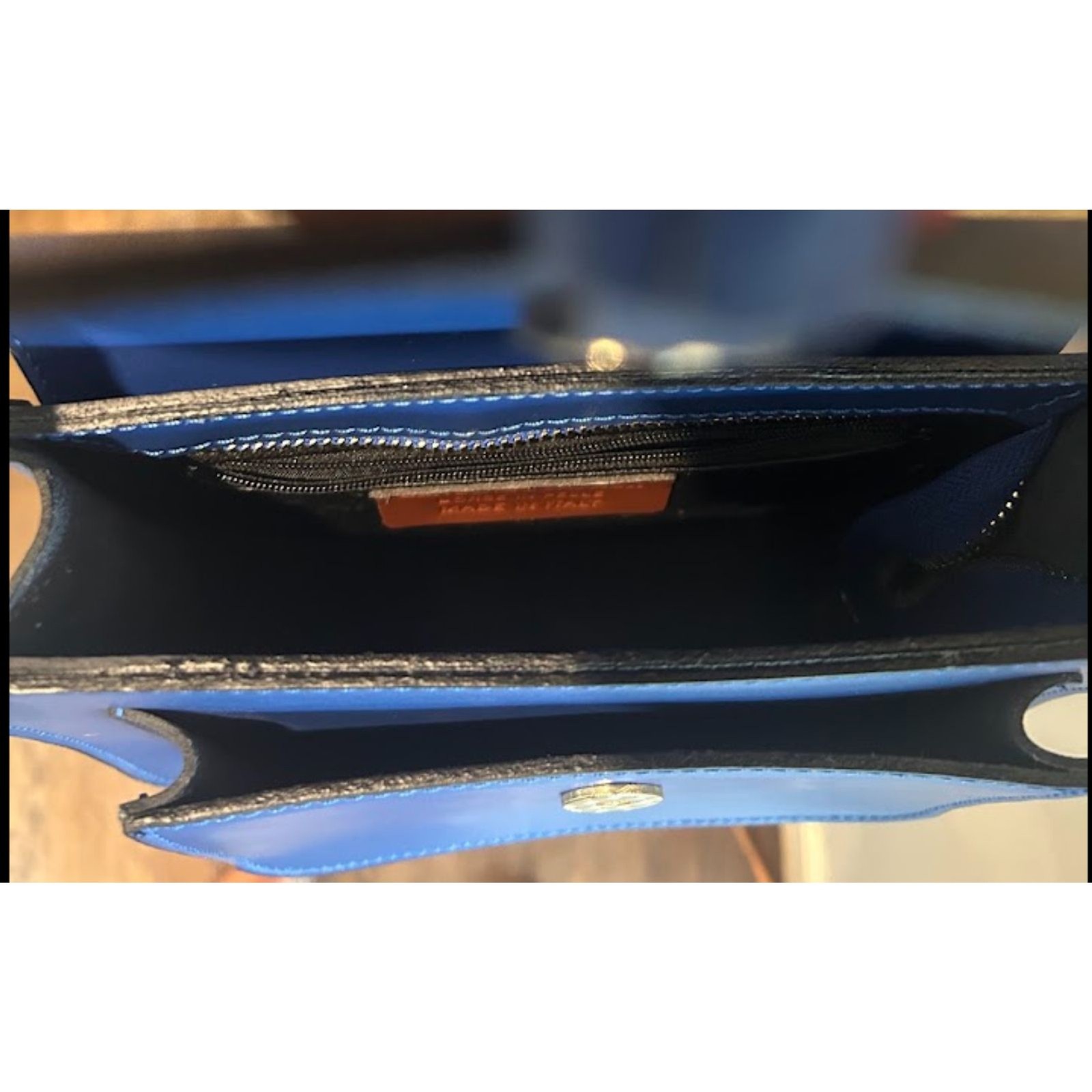 Genuine Florence Italian Leather Saddle Crossbody Bag – Electric Blue Tassel
