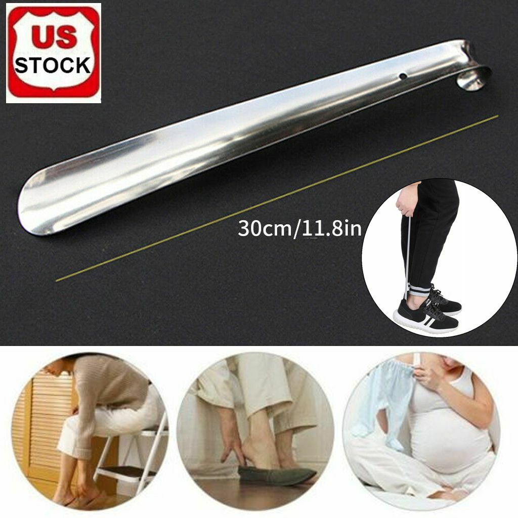 11.8″ Extra Long Handle Shoe Horn Stainless Steel Handled-Metal Shoehorn Horns
