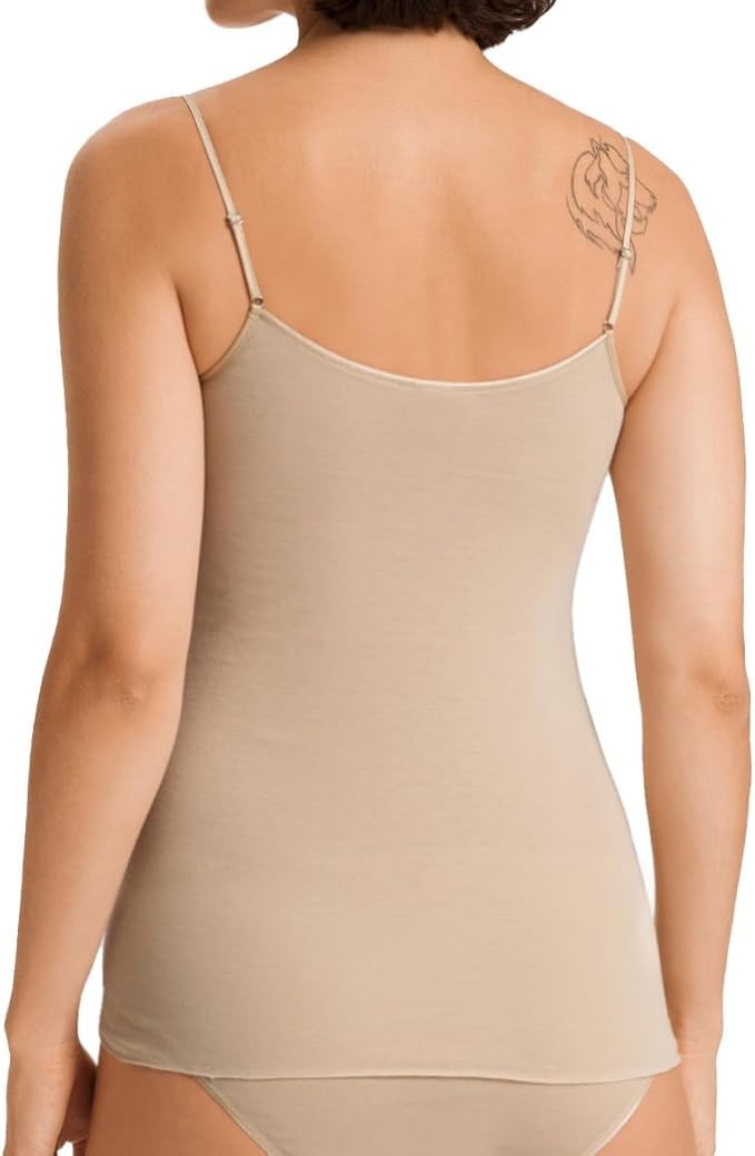 Hanro 71601 V-Neck Cotton Seamless Camisole 100% Mercerized Cotton NWT