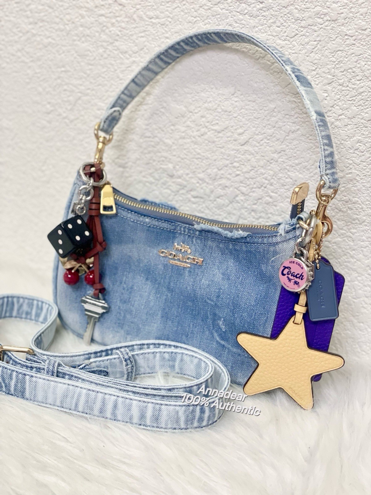 NWT COACH CY701 Kailey Shoulder Bag In Signature Denim Authentic FAST SHIPPING