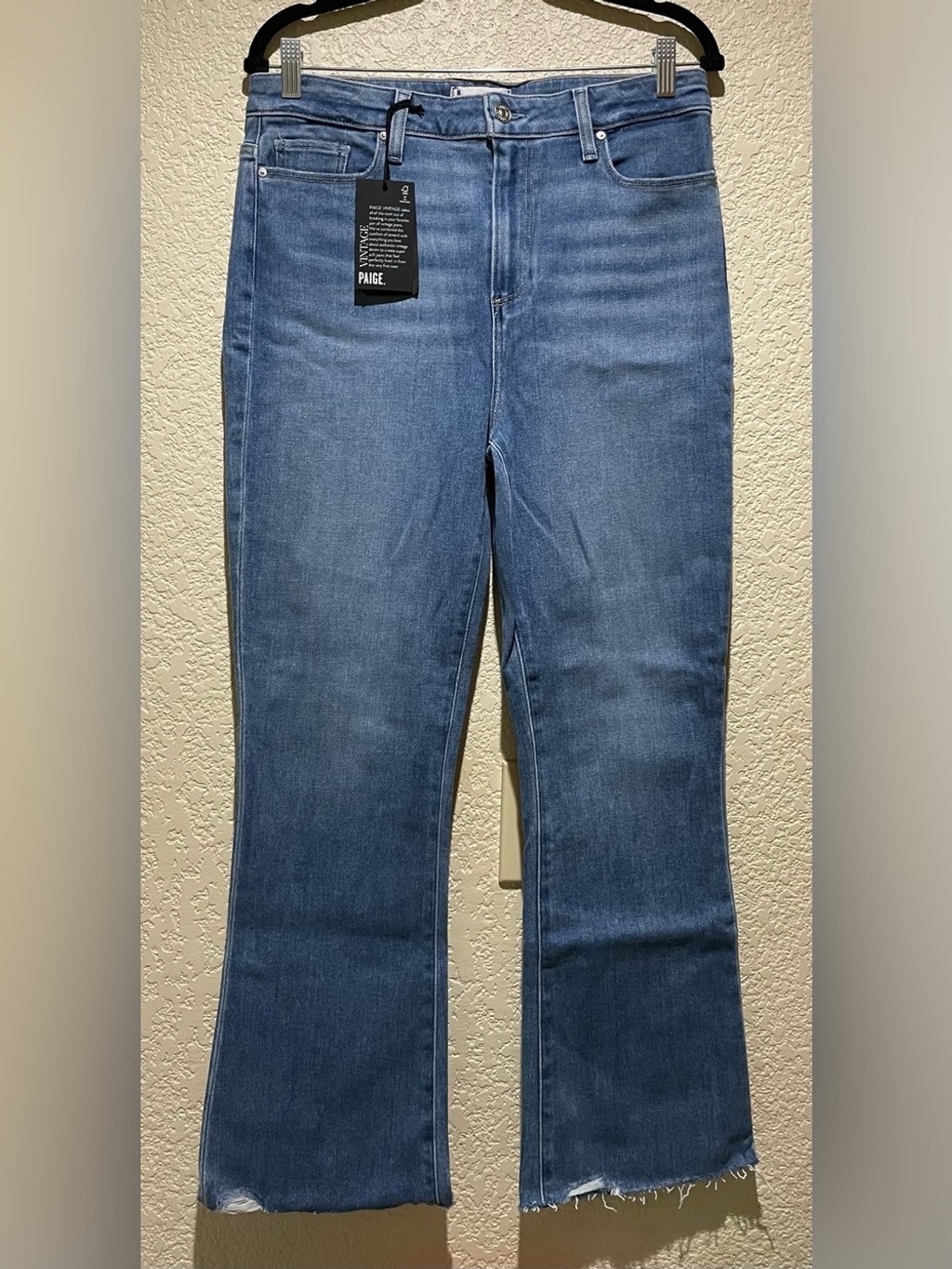 PAIGE NWT Claudine High Rise Ankle Flare Blue Jeans Size 31