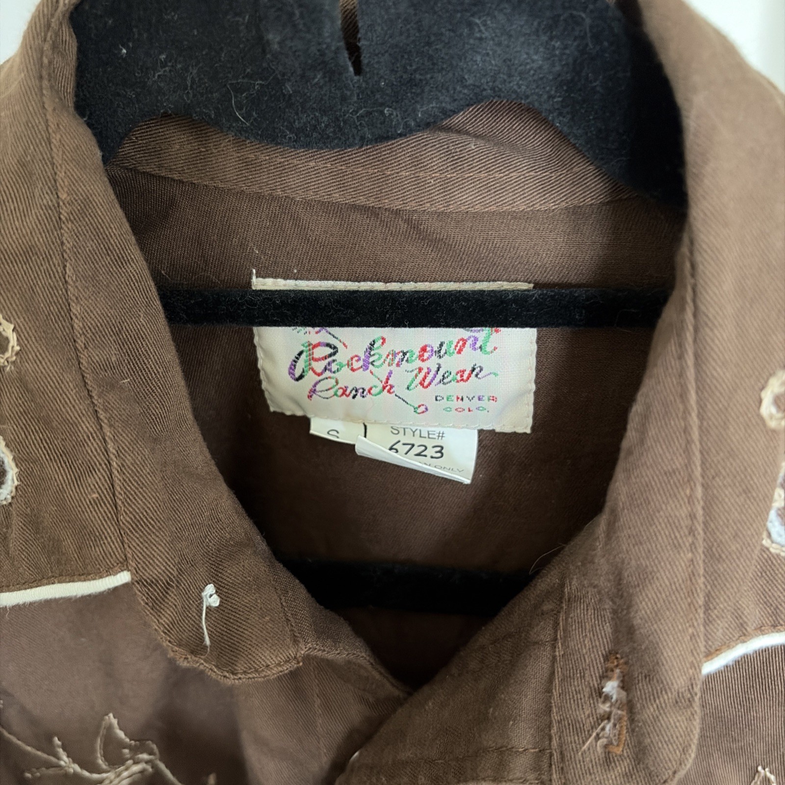2 Tru-West Rockmount Ranch Wear Brown Black Long Sleeve Snap Fringed Mens Small
