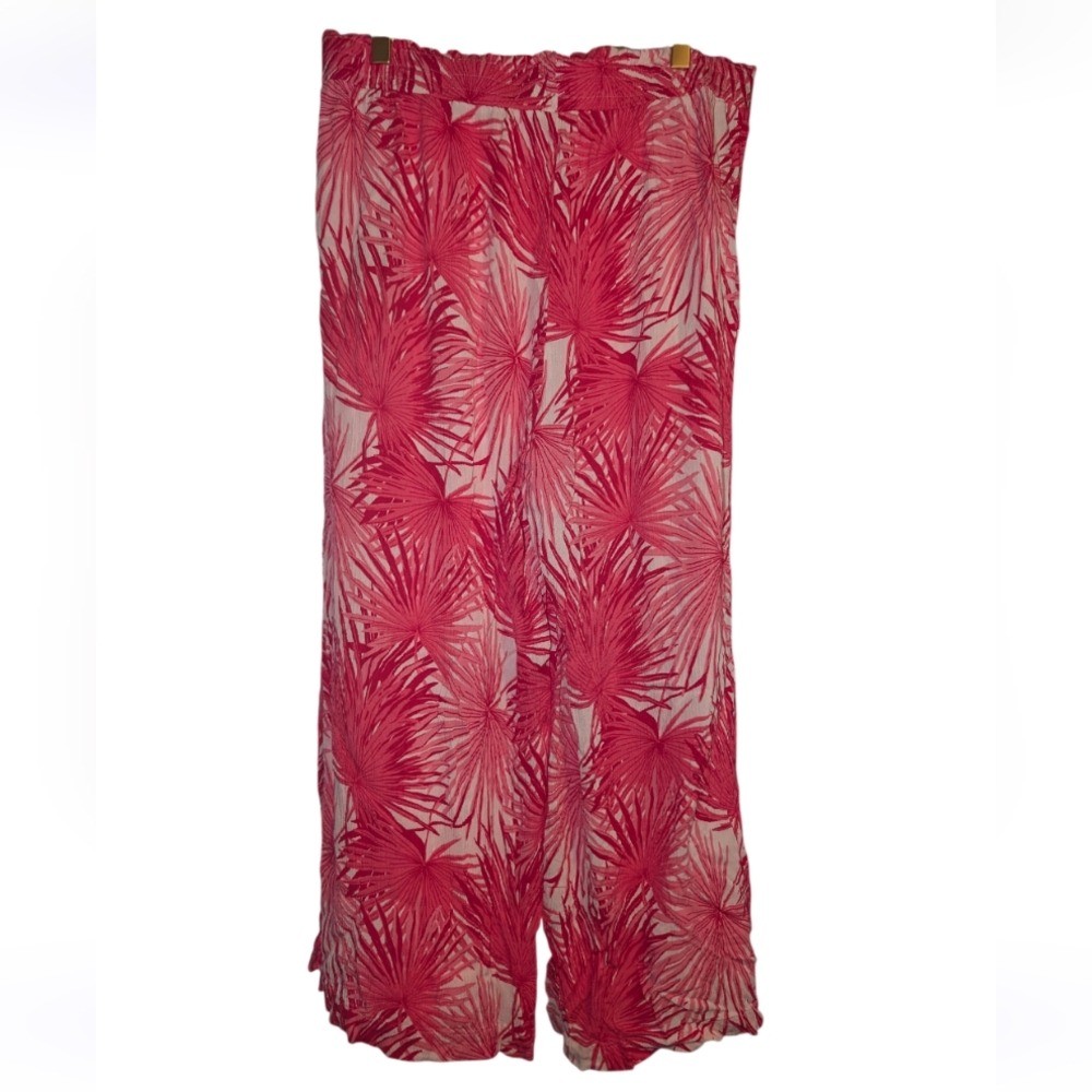 Rose & Olive Coral Leaf Print Pants XL