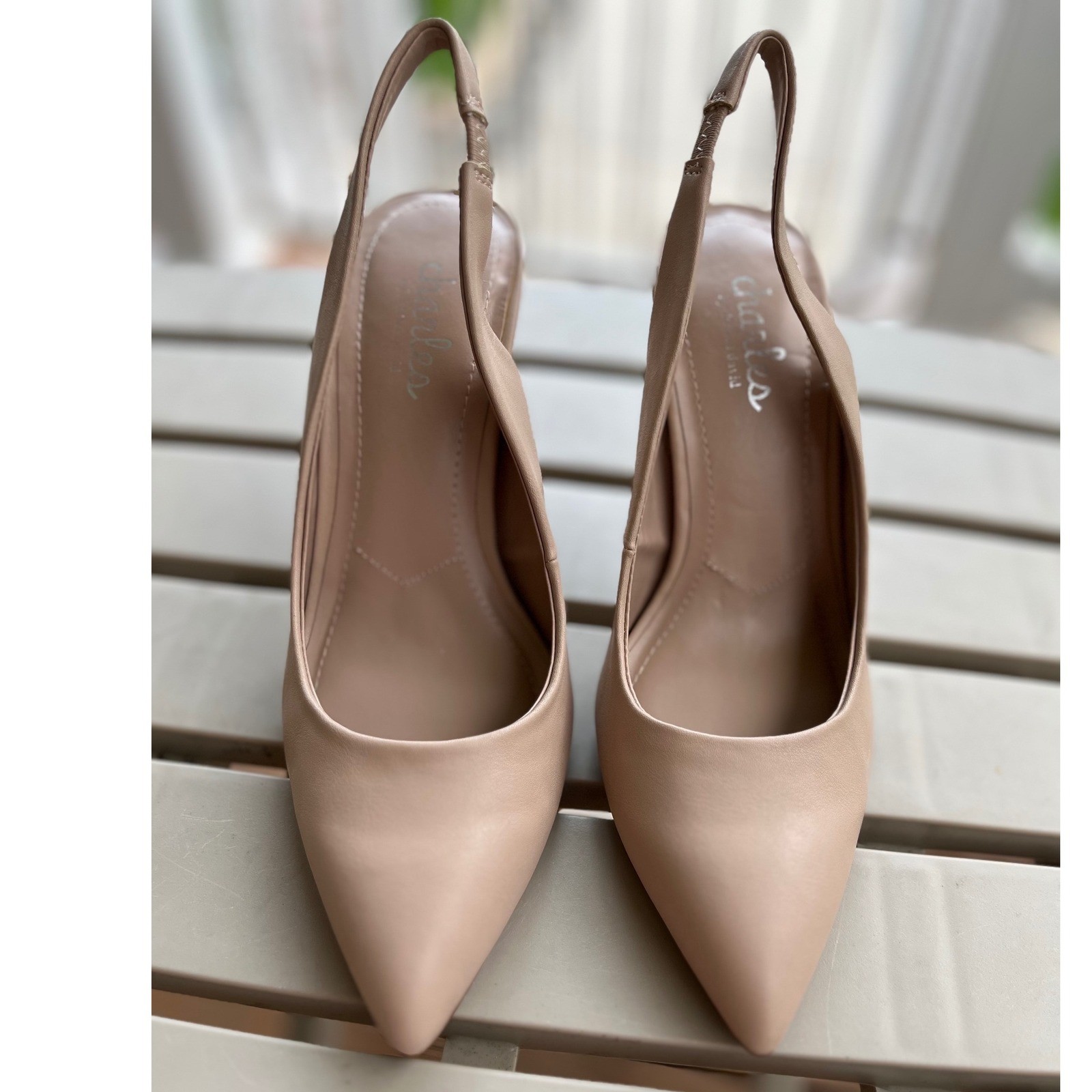 Charles by Charles David Impower Nude Smooth Slingback Pumps Heels 5M