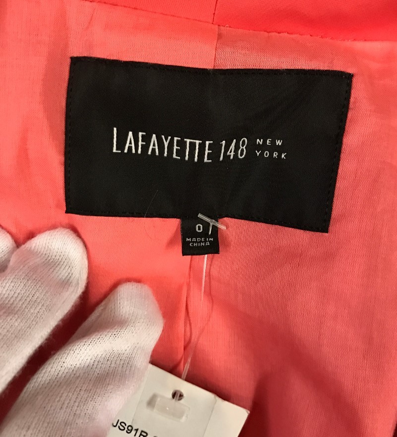 Lafayette 148 New York Silas Chic Watermelon Fitted Zip Jacket Sz 0 Career $498