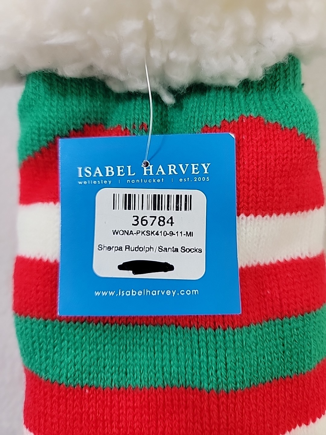 Isabel Harvey Sharpa Rudolph Slipper Socks. NWT