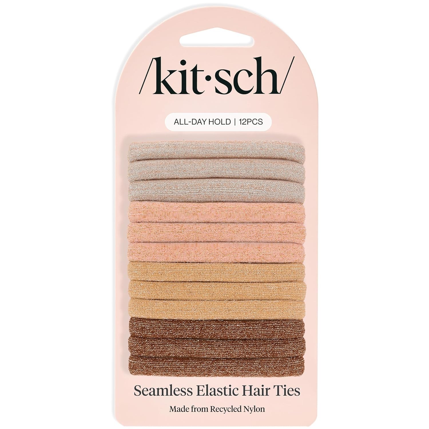 Kitsch Nylon Hair Ties No Damage – Stretchable Hair Bands for Strong All-Day Hol