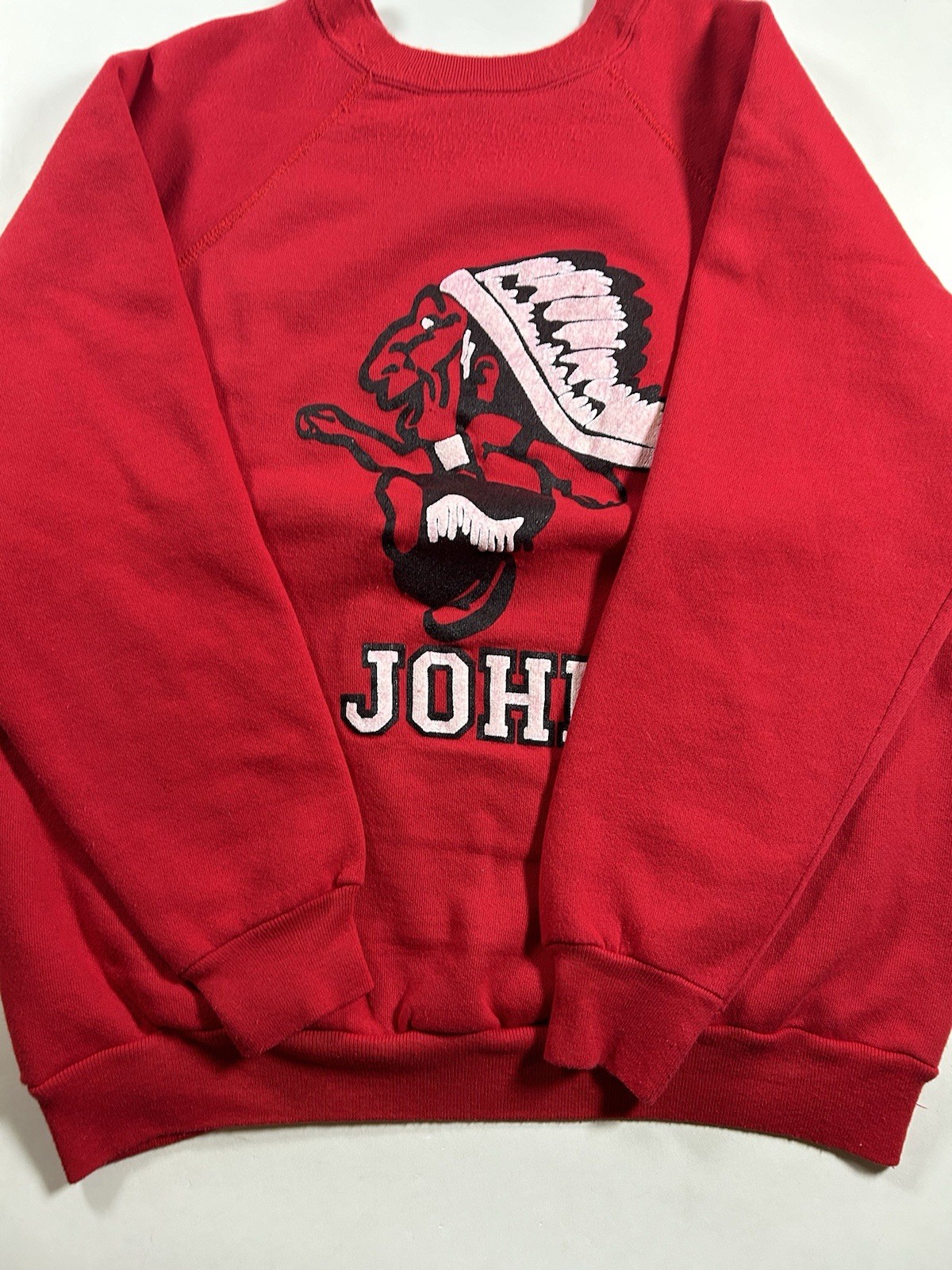Vintage St John’s Red Storm Banned Logo Red Crewneck Sweatshirt 22.75×26.75 Rare