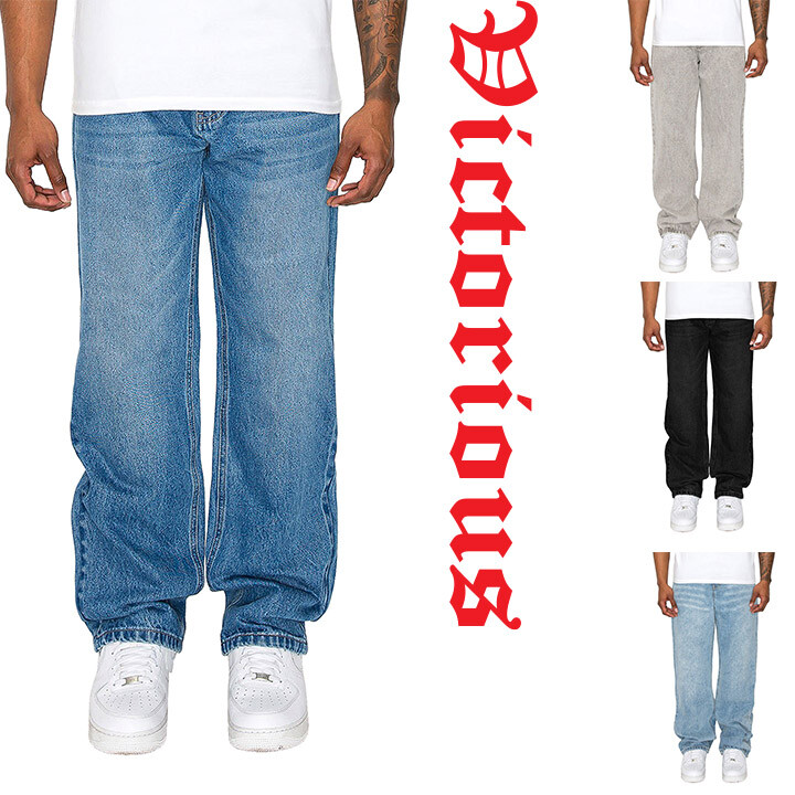 Victorious Men’s Essential Loose Fit Baggy Wide Denim Jeans Pants DL999EY