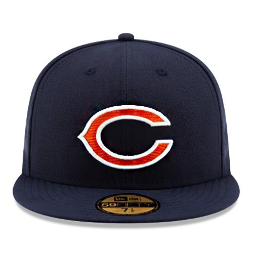 New Era Chicago Bears Official Navy Fitted Hat NFL On Field Classic Game Cap