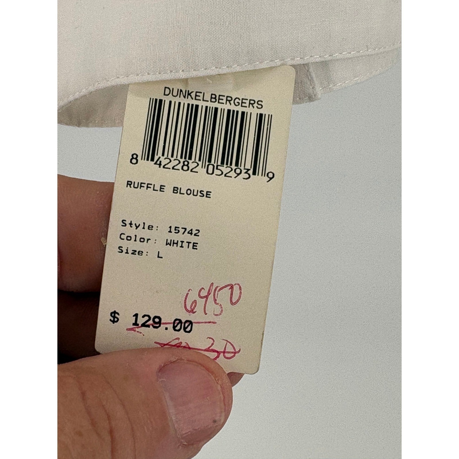 Samuel Dong Ruffle Blouse Womens Large Ruffle Blouse White Textured Zip NWT