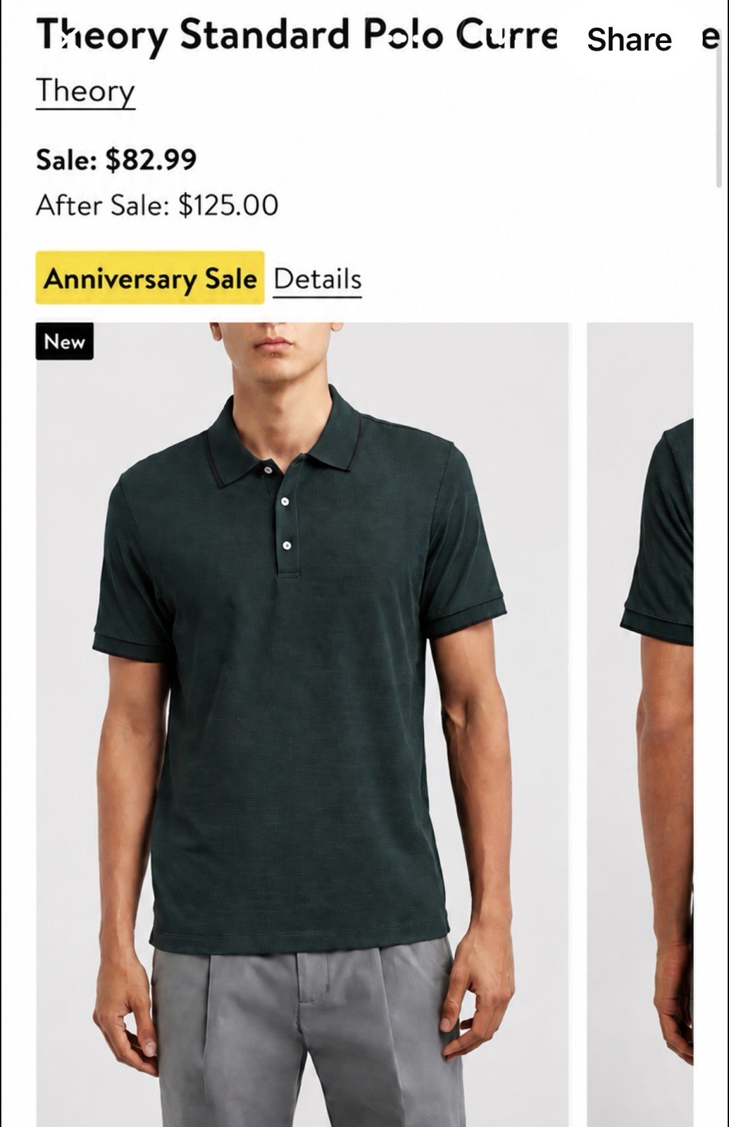 Theory Current Stripe Standard Polo-XL-Pila Cotton-Slim-NWOT-Excellent-MSRP$125