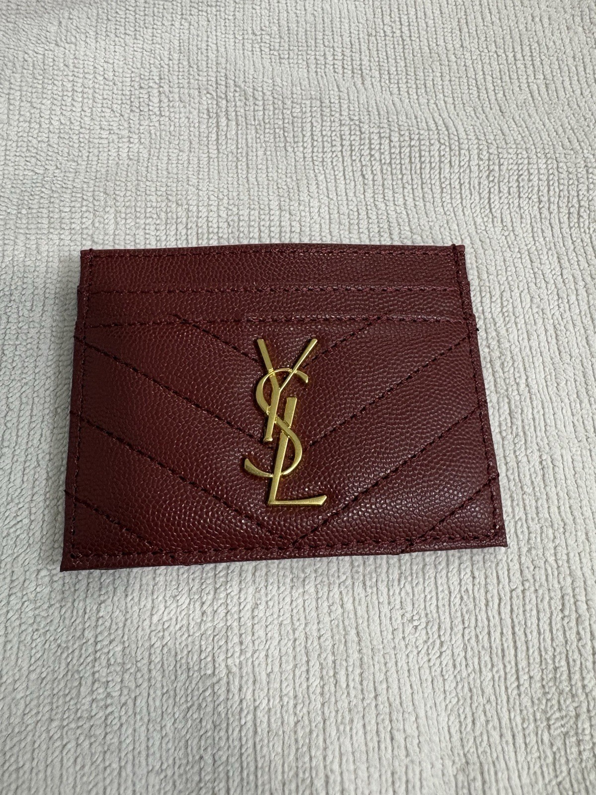YSL Card holder Burgundy