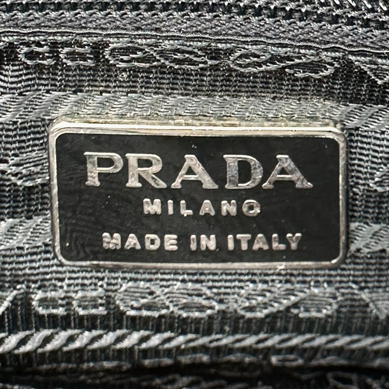 PRADA Shoulder Bag Cain Nylon Leather Green Khaki Triangle Logo Plate Black Auth