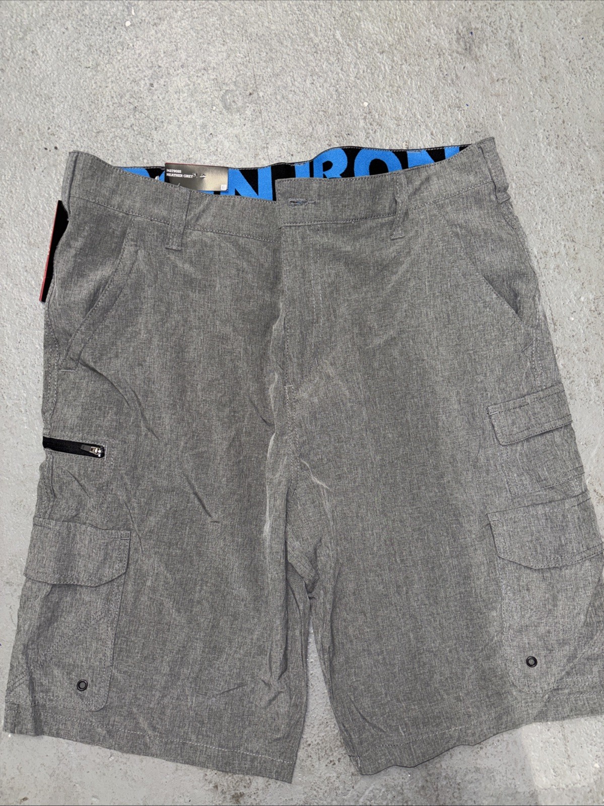 IRON Clothing Men’s Stretch Hybrid Cargo Short – Heather Grey – 34