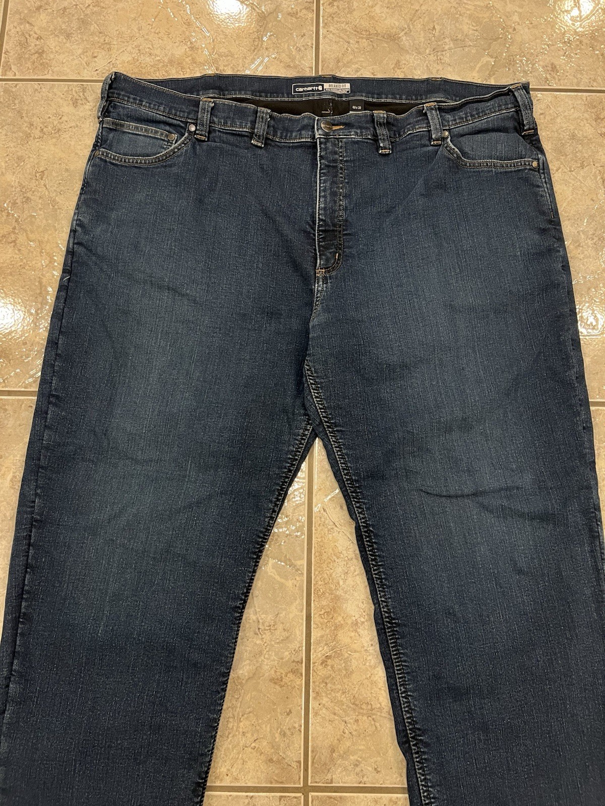 Mens 48X30 Carhartt 104939 Rugged Flex Relaxed Fit Fleece Lined 5 Pocket Jeans